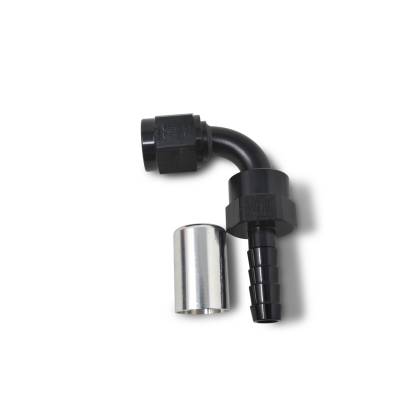 Russell - Russell 610423 ProClassic Crimp On Hose End 90-DEG End Black/Clear -04AN