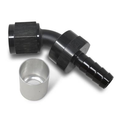 Russell - Russell 610533 ProClassic Crimp On Hose End 45-DEG End Black/Clear -08AN