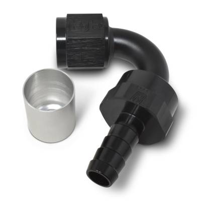 Russell - Russell 610553 ProClassic Crimp On Hose End 120-DEG End Black/Clear -08AN