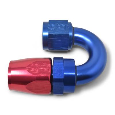Russell - Russell 613500 6AN ProClassic Swivel 180 Degree Tight Radius Hose End Red/Blue