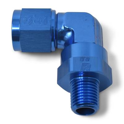Russell - Russell 614026 6AN Flare-F To 3/8" NPT Male 90-DEG Swivel Fitting Blue Finish
