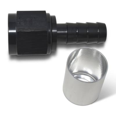 Russell - Russell 610463 ProClassic Crimp On Hose End Straight End Black/Clear -06AN