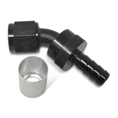 Russell - Russell 610473 ProClassic Crimp On Hose End 45-DEG End Black/Clear -06AN