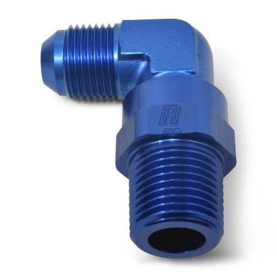 Russell - Russell 614108 8AN Flare Male To 1/4"NPT Male 90DEG Swivel Fitting w/Blue Finish