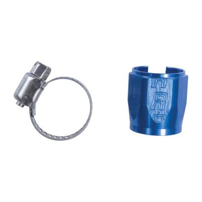 Russell - Russell 623270 8AN Tube Seal Hose Ends for 3/8" Fuel Hose w/Blue Finish