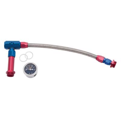Russell - Russell 641100 6AN-3/8" Female NPT Carb Inlet Kit/Gauge Holey 4150 Carb Red/Blue