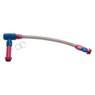 Russell - Russell 641090 6AN-3/8"-F NPT Carb Inlet Kit Holey 4150 Carbs w/Red/Blue Finish