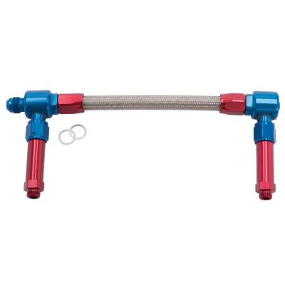 Russell - Russell 641180 8AN ProFlex Carb Inlet Kit Demon Carbs w/Red/Blue Finish