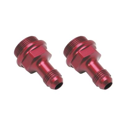 Russell - Russell 640360 7/8" -20 x 6AN Male Flare Ext. Carb Fitting Dual Feed 2" Red Pair