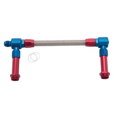 Russell - Russell 641150 8AN ProFlex Carb Inlet Kit w/Filter Holey 4150 Carbs w/Red/Blue