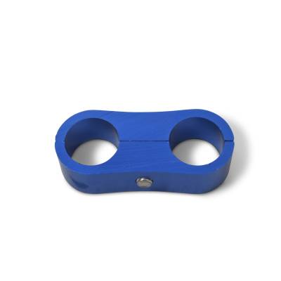 Russell - Russell 654312 8AN Alum. Hose Separator for Two 8AN Size Tubing Blue Finish Pair