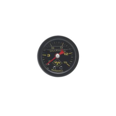 Russell - Russell 650310 0-15 PSI Fuel Pressure Gauge Black Face & Case Liquid Filled