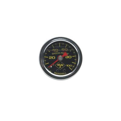 Russell - Russell 650320 0-100 PSI Fuel Pressure Gauge Blk Face Chrome Case Liquid Filled