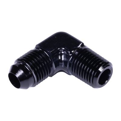 Russell - Russell 660823 Pro Classic Flare To Pipe 90-DEG Black -06AN .25" NPT