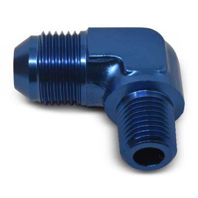 Russell - Russell 660880 10AN 90-DEG Flare To 1/2" Pipe Adapter Fitting w/Blue Finish