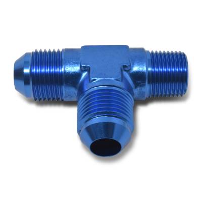 Russell - Russell 661130 8AN Flare To 3/8" Pipe Tee On Run Adapter Fitting w/Blue Finish