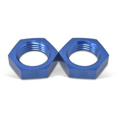 Russell - Russell 661900 8AN To 3/4"-16 Thread Bulkhead Nut Adapter Fitting w/Blue Finish
