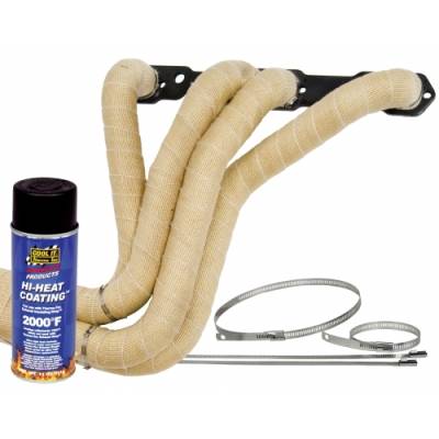 Thermo Tec - Thermo Tec 19222 Exhaust Wrap 2" x 50' Black 2Pc for 6-8 Cylinder