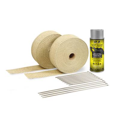 Design Engineering - Design Engineering 10112 Tan Glass Fiber Exhaust Wrap Kit w/Spray 2" x 50'