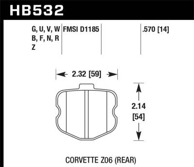 Hawk Performance - Hawk Performance HB532Z.570 PC Performance Ceramic Brake Pads