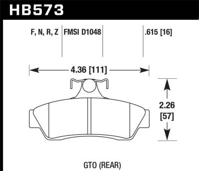 Hawk Performance - Hawk Performance HB573B.615 HPS 5.0 Disc Brake Pad for 04-06 Pontiac GTO