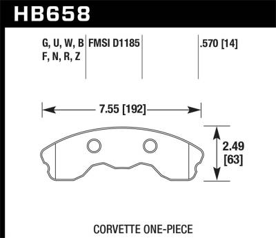 Hawk Performance - Hawk Performance HB658F.570 HPS Disc Brake Pad for 06-13 Corvette