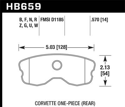 Hawk Performance - Hawk Performance HB659B.570 HPS 5.0 Disc Brake Pad for 06-13 Chevy Corvette