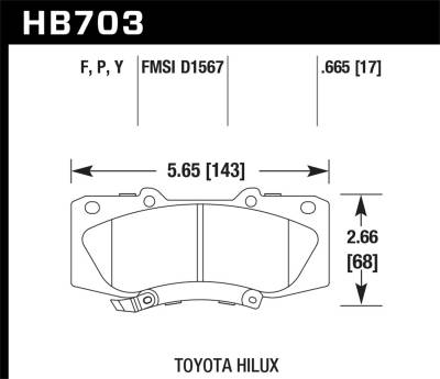 Hawk Performance - Hawk Performance HB703Y.665 LTS Disc Brake Pad for 05-13 Hilux