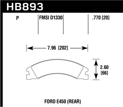 Hawk Performance - Hawk Performance HB893P.770 SuperDuty Disc Brake Pad for 08-19 E-450 Super Duty