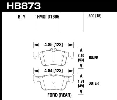 Hawk Performance - Hawk Performance HB873Y.590 LTS Disc Brake Pad for 13-19 Fusion MKC MKZ