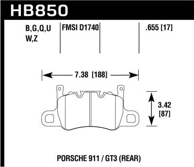 Hawk Performance - Hawk Performance HB850B.655 HPS 5.0 Disc Brake Pad for 911 Cayman Panamera