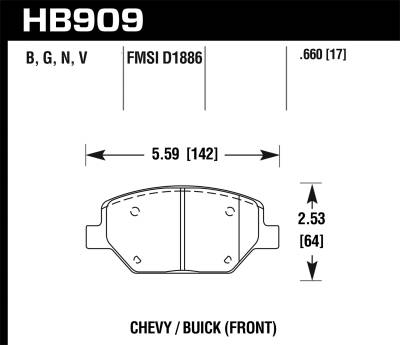 Hawk Performance - Hawk Performance HB909Y.660 LTS Disc Brake Pad for 18-19 Camaro Equinox XT4