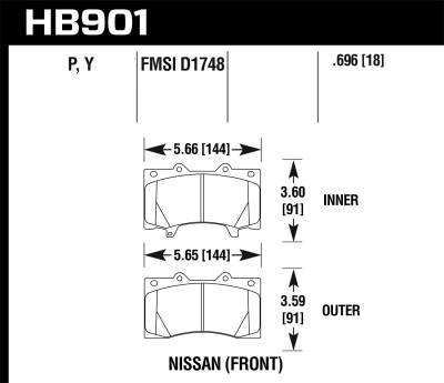 Hawk Performance - Hawk Performance HB902P.587 SuperDuty Disc Brake Pad for 14-19 Armada QX80