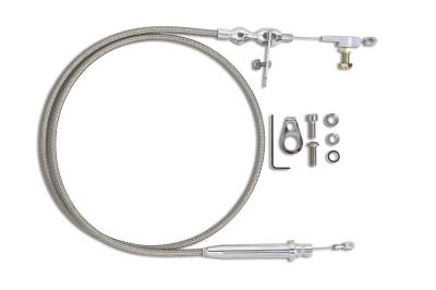 Lokar - Lokar KDP-2350HT 42" Hi-Tech SS Housing TH-350 Kickdown Cable w/Polished Fitting