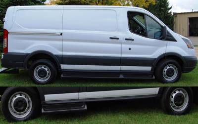 Owens Products - Owens 683494-01 Factory Custom TPO Running Boards 14-17 Ford Transit 130" WB