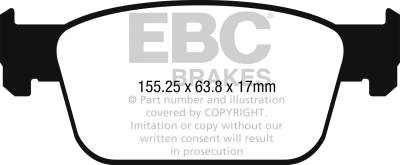 EBC Brakes - EBC Brakes DP22273 Greenstuff 2000 Series Sport Brake Pads for 17-18 A4