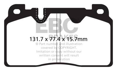 EBC Brakes - EBC Brakes DP22168 Greenstuff 2000 Sport Front Brake Pads for Audi/Porsche