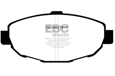EBC Brakes - EBC Brakes DP31007C Redstuff Ceramic Low Dust Brake Pads for 92-00 SC300/SC400