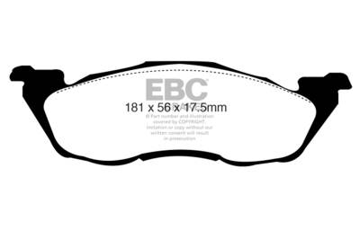 EBC Brakes - EBC Brakes DP41276R Yellowstuff Street & Track Brake Pads for 91-98 Dakota