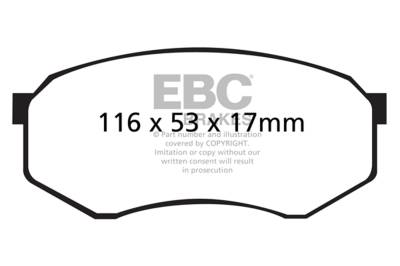 EBC Brakes - EBC Brakes DP41317R Yellowstuff Street & Track Brake Pads for 95-04 Tacoma