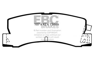 EBC Brakes - EBC Brakes DP4629R Yellowstuff Street & Track Brake Pads for 86-91 Corolla