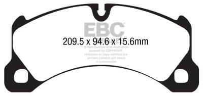 EBC Brakes - EBC Brakes DP42162R Yellowstuff Street & Track Brake Pads for 10-18 Cayenne