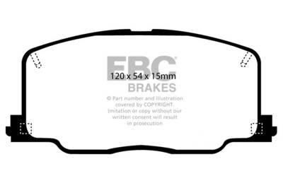EBC Brakes - EBC Brakes DP4725R Yellowstuff Street & Track Brake Pads for Celica ES250