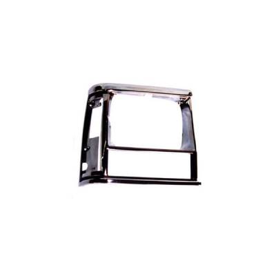 Omix - Omix 12419.14 RH Chrome Black Headlight Bezel for Jeep Cherokee XJ