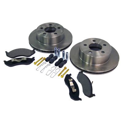 Crown Automotive Jeep Replacement - Crown 5016434K Front Disc Brake Service Kit for 99-06 Jeep TJ/XJ w/Cast Rotors