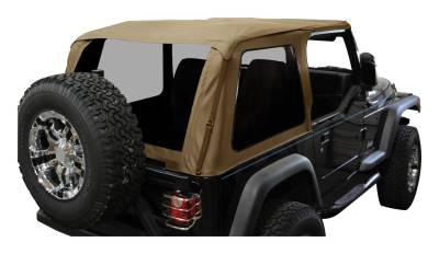Crown Automotive Jeep Replacement - Crown Automotive BRT10037 Bowless Soft Top for Jeep Wrangler TJ