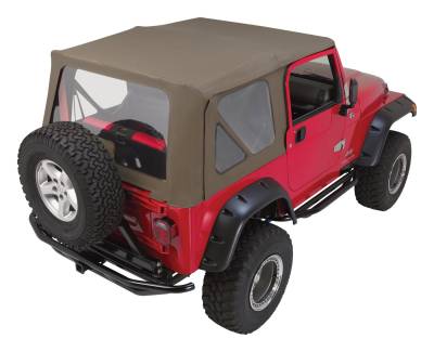 Crown Automotive Jeep Replacement - Crown Automotive CT20436T Soft Top Tinted Windows Khaki for 97-06 Wrangler TJ