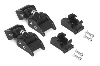 Rugged Ridge - Rugged Ridge 11210.15 Adjustable Aluminum Hood Catch Kit Black for Wrangler TJ