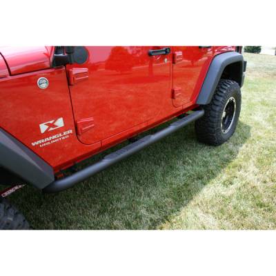 Rugged Ridge - Rugged Ridge 11591.06 3" Round Tube Steps Black for Wrangler Unlimited