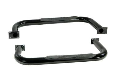 Rugged Ridge - Rugged Ridge 11590.03 3" Round Tube Side Steps Black for Jeep Wrangler